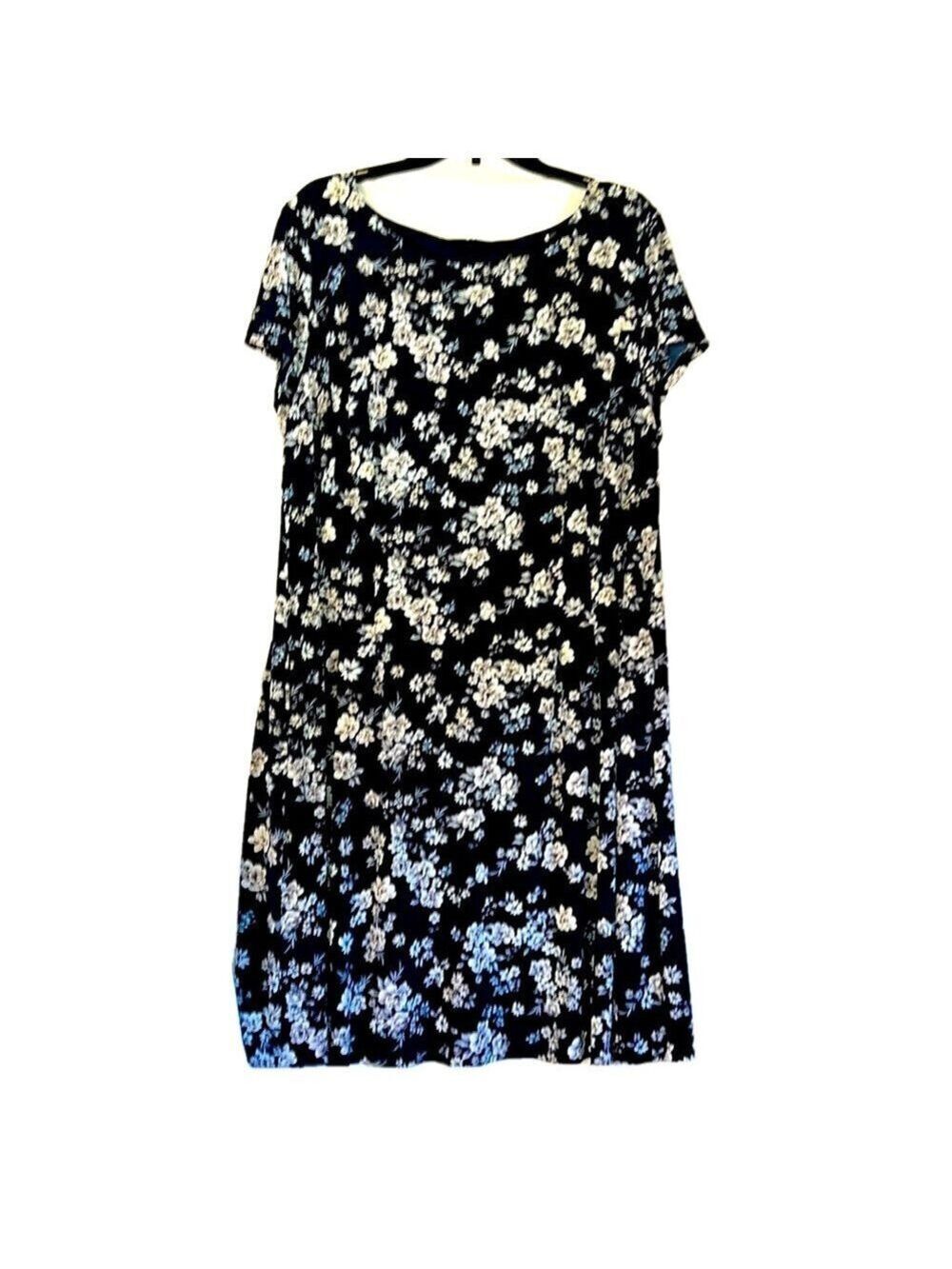 Connected Apparel Dress, Sz 20W, PTP 24”, Length 40-41”, Floral, (T3-380)